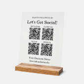 スモールビジネス向けソーシャルメディアQRコード アクリルサイン (傾斜)