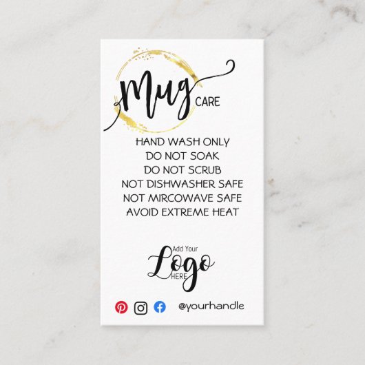 スモールビジネス向けデカール気にカードマグカップの追加ロゴ 名刺 (正面)