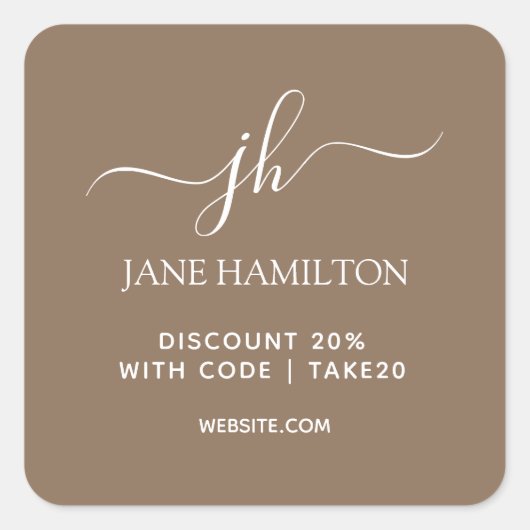 スモールビジネス向けパッケージ割引コード スクエアシール (正面)