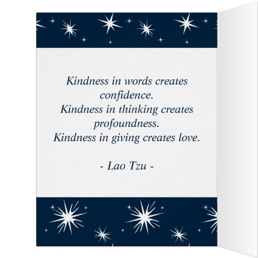 スモールビジネス向けホワイトブルーのクリスマススターカード (内側(左))