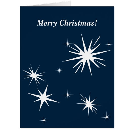 スモールビジネス向けホワイトブルーのクリスマススターカード (正面)