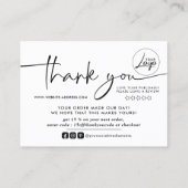 スモールビジネス向け写真ありがとうございます注文挿入 名刺 (裏面)