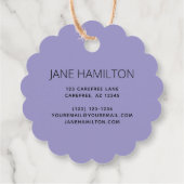 スモールビジネス向け製品パープル包装ラベル フェイバータグ (裏面)