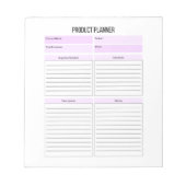 スモールビジネス向け製品プランナーメモ帳 ノートパッド (正面)