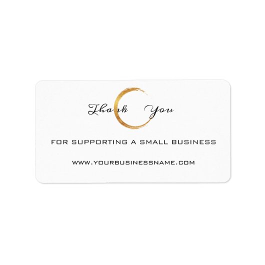 スモールビジネス向けBlackWhiteをサポートしてくれてありがとう ラベル (正面)