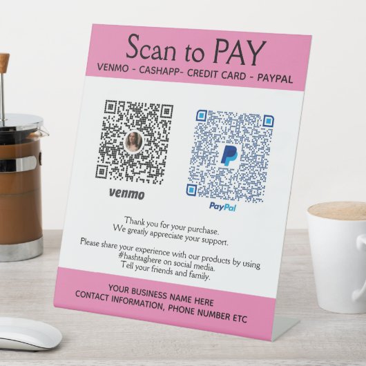 スモールビジネス向けPayPalペイヒアペデスタルサイン 台座サイン (インサイチュ)