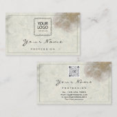 スモールビジネス向けQRロゴ自然バイオオーガニックショップ 名刺 (正面/裏面)