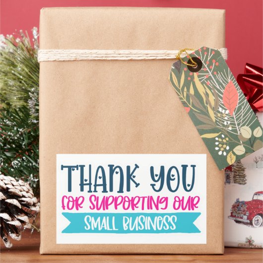 スモールビジネス引用文ステッカー 長方形シール (クリスマス)