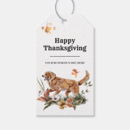 スモールビジネス感謝かわいいフローラ犬 ギフトタグ