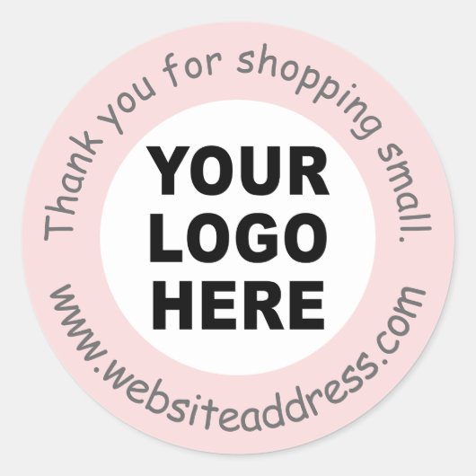 スモールビジネス感謝していユークラシックラウンドステッカー ラウンドシール (正面)