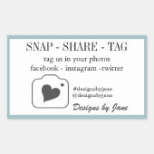 スモールビジネス用ステッカー Snap Share Tag 長方形シール (正面)
