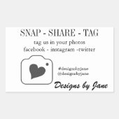 スモールビジネス用ステッカー Snap Share Tag 長方形シール (正面)