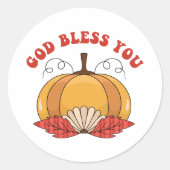 スモールビジネス秋ステッカー ラウンドシール (正面)