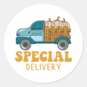 スモールビジネス秋ステッカー ラウンドシール (正面)