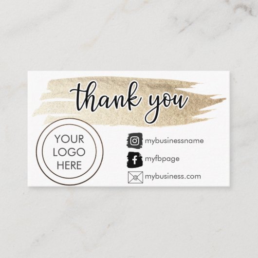 スモールビジネ感謝していス、お客様、パッケージの挿入、スモールビジネス 名刺 (正面)