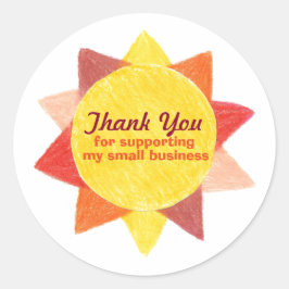 スモールビジ感謝していネスのステッカー – 日差し ラウンドシール