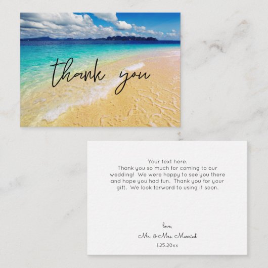 スモールビーチと海ありがとう ノートカード (正面/裏面)