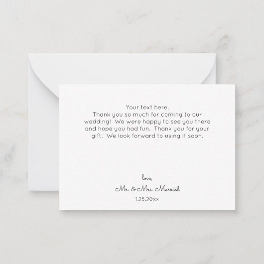 スモールビーチと海ありがとう ノートカード (裏面)