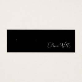 スモールブラックスクリプトスタッドイヤリングディスプレイカード