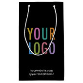 スモールブラック抱き枕カスタムビジネスロゴ スモールペーパーバッグ (裏面)