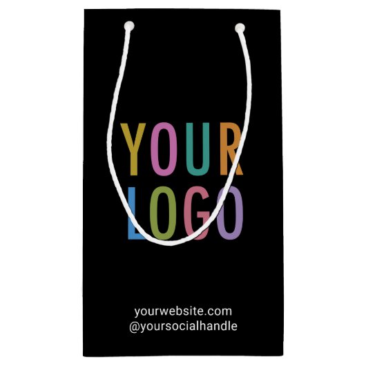 スモールブラック抱き枕カスタムビジネスロゴ スモールペーパーバッグ (裏面)