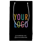 スモールブラック抱き枕カスタムビジネスロゴ スモールペーパーバッグ (正面)