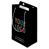 スモールブラック抱き枕カスタムビジネスロゴ スモールペーパーバッグ (正面アングル)