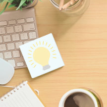 スモールブルーイエローライトバルブアート3 x 3 Sticky Mini