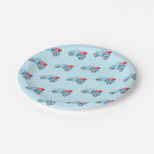 スモールブルートラックバレンタインデーパーティー ペーパープレート (アングル)