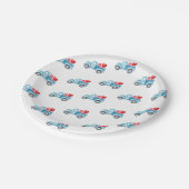 スモールブルートラックバレンタインデーパーティー ペーパープレート (アングル)