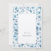 スモールブルーブライダルシャワーサンキューカード 招待状 (裏面)