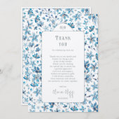 スモールブルーブライダルシャワーサンキューカード 招待状 (正面/裏面)