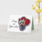 スモールブルー金ゴールドポップアートヨークシャーヨークシャーテリアテリア カード (黄色い花)