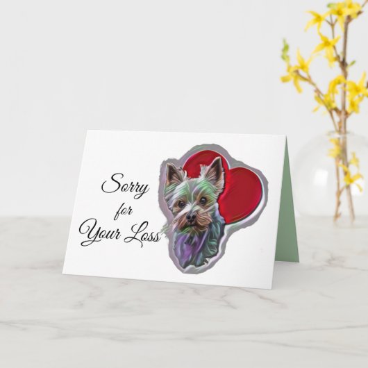 スモールブルー金ゴールドポップアートヨークシャーヨークシャーテリアテリア カード (黄色い花)