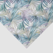 スモールプリントパステルパームリーフパターン(の模様が)ある 薄葉紙 (詳細)