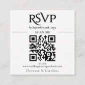 スモールホワイチモダンックRSVP QRコー結婚ド エンクロージャーカード (正面)
