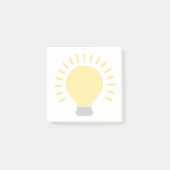 スモールホワイトイエローライトバルブアート3 x 3 Sticky Mini ポストイット (正面)