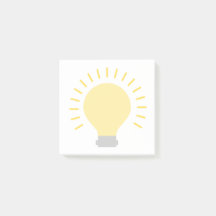 スモールホワイトイエローライトバルブアート3 x 3 Sticky Mini