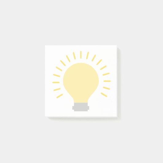 スモールホワイトイエローライトバルブアート3 x 3 Sticky Mini ポストイット (正面)