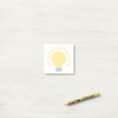 スモールホワイトイエローライトバルブアート3 x 3 Sticky Mini ポストイット (デスク上)