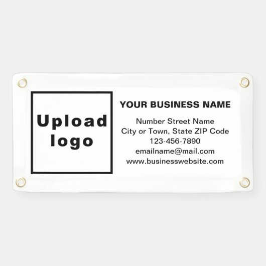 スモールホワイトバナー上のビジネスブランド 横断幕 (横)