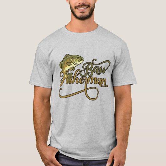 スモールマウスバスの釣り人 Tシャツ (正面)