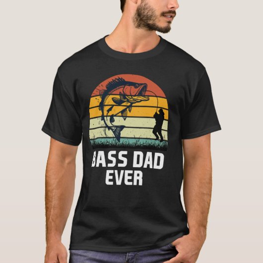 スモールマウスバス釣り好きなパパに バスおやじ 誕生日 Tシャツ (正面)