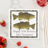 スモールマウスベース魚釣りスポーツ誕生日ナプキンス (インサイチュ)