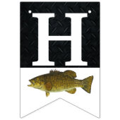 スモールマスバス魚釣りハッピーバースデーパーティー魚 バンティングフラッグ (第2の旗)
