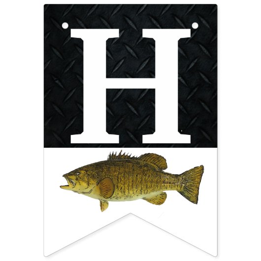 スモールマスバス魚釣りハッピーバースデーパーティー魚 バンティングフラッグ (第2の旗)
