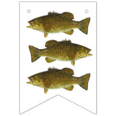 スモールマスバス魚釣りハッピーバースデーパーティー魚 バンティングフラッグ (第1の旗)