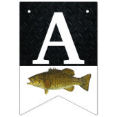 スモールマスバス魚釣りハッピーバースデーパーティー魚 バンティングフラッグ (第3の旗)