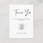 スモールモダンビジネスサンキューカードのスクリプト 名刺 (正面)