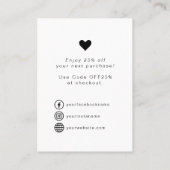 スモールモダンビジネスサンキューカードのスクリプト 名刺 (裏面)